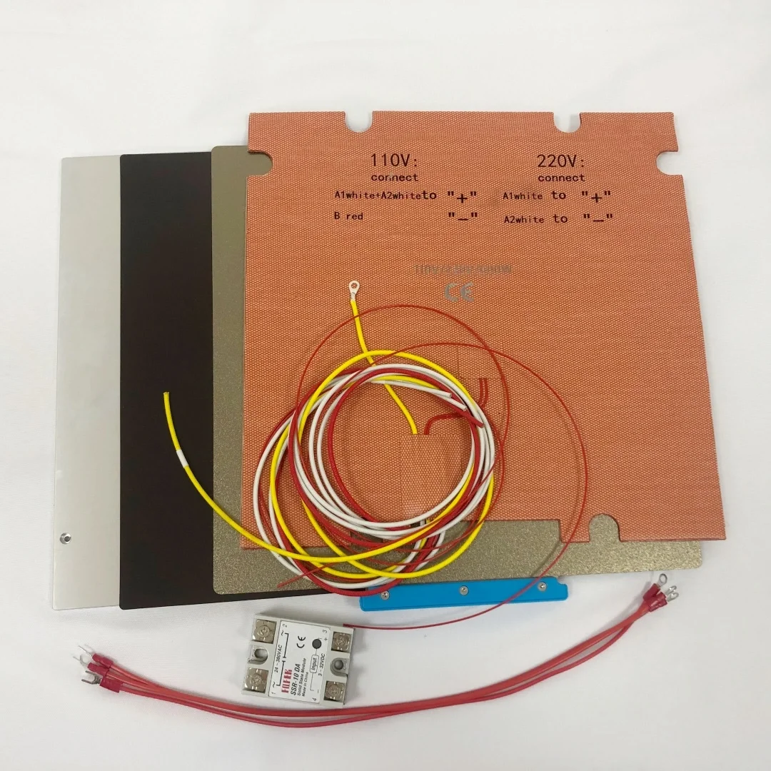 Funssor 8MM Thickness Trident Voron 2.4 R2 3D Printer Build Plate Kit PEI Powder Sheet with Magnetic Sheet For 255/305/355m