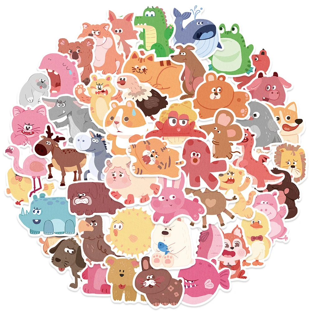 

10/30/50pcs Kawaii Cartoon Animal Stickers Cute Creative Anime Graffiti Decals DIY Water Bottle Phone Notebook Sticker Packing
