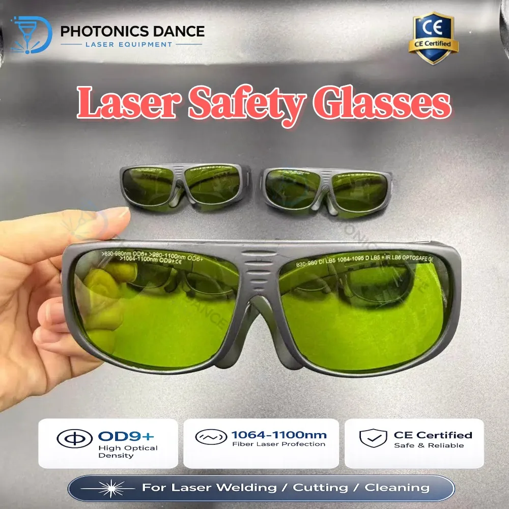 1064-1100nm OD9+ Laser Safety Goggles CE Protective Glasses for Fiber Laser Welding Cutting Cleaning Eye Protection