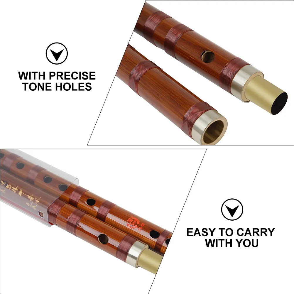 Bamboo Flute Fine Bamboo Pattern Flat Smooth Surface Melodious Euphemistic Sound Traditional Chinese Instrument Flute
