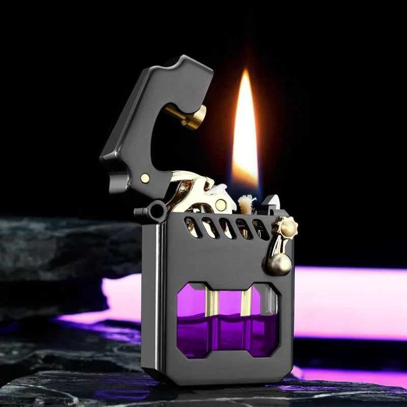 2025 New Zorro Kerosene Lighter Cyber Mecha Transparent Bin Rocker Cool Classic Torrens Tide Men Lighters Wholesale