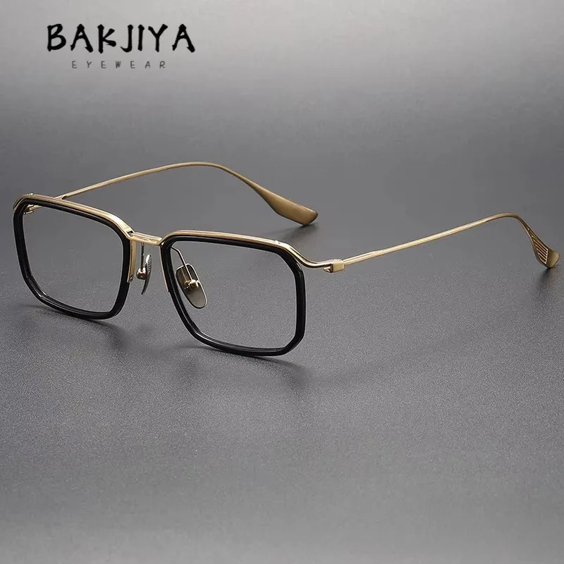 

Pure Titanium Glasses Frame Retro Square Eyebrow Frame Acetate Optical Prescription Eyeglasses Business Men Retro Square Eyewear