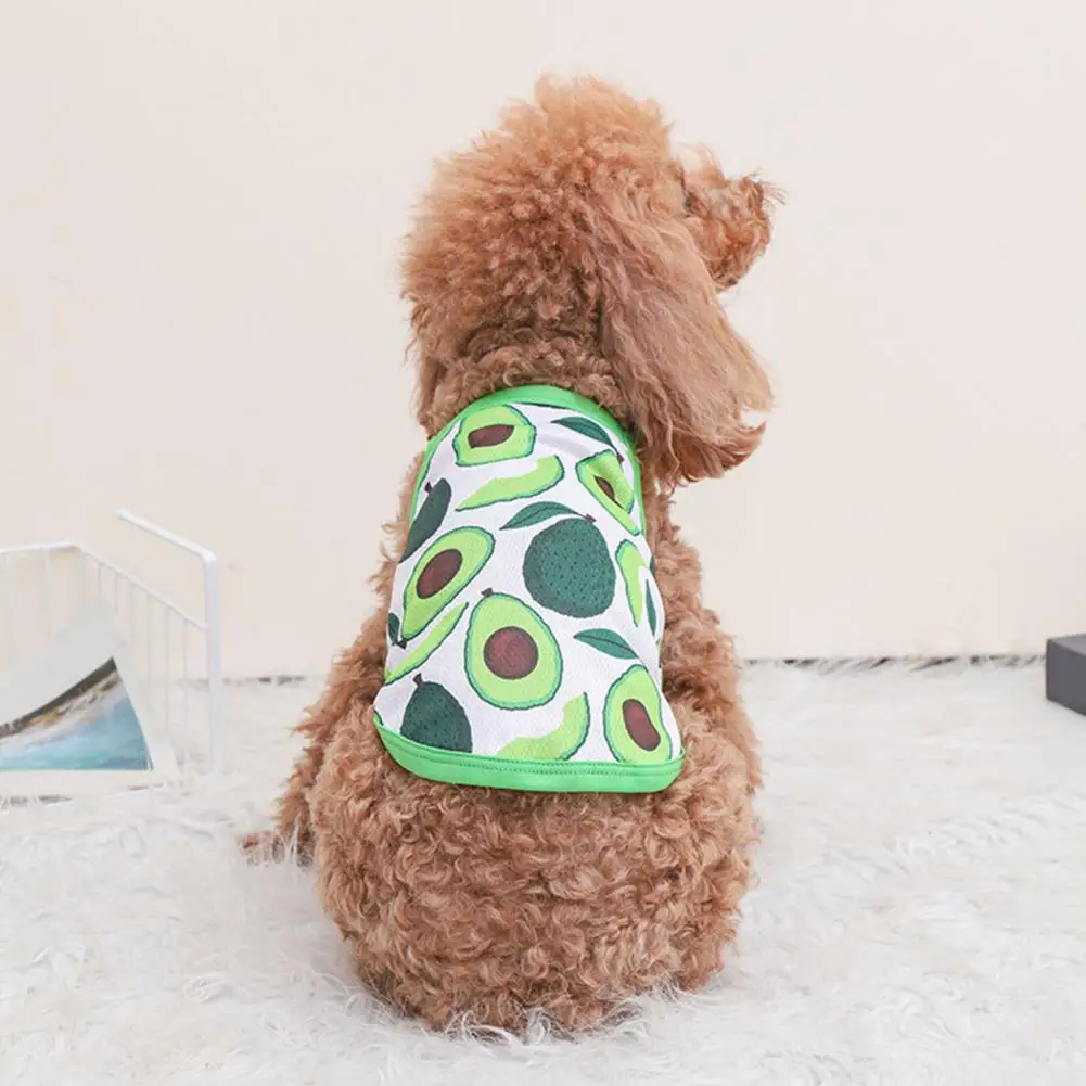 

Thin Pet Vest Breathable Fruit Print Dogs T-shirt Summer Clothes Stylish Cartoon Print Summer Pet Clothes Outdoor