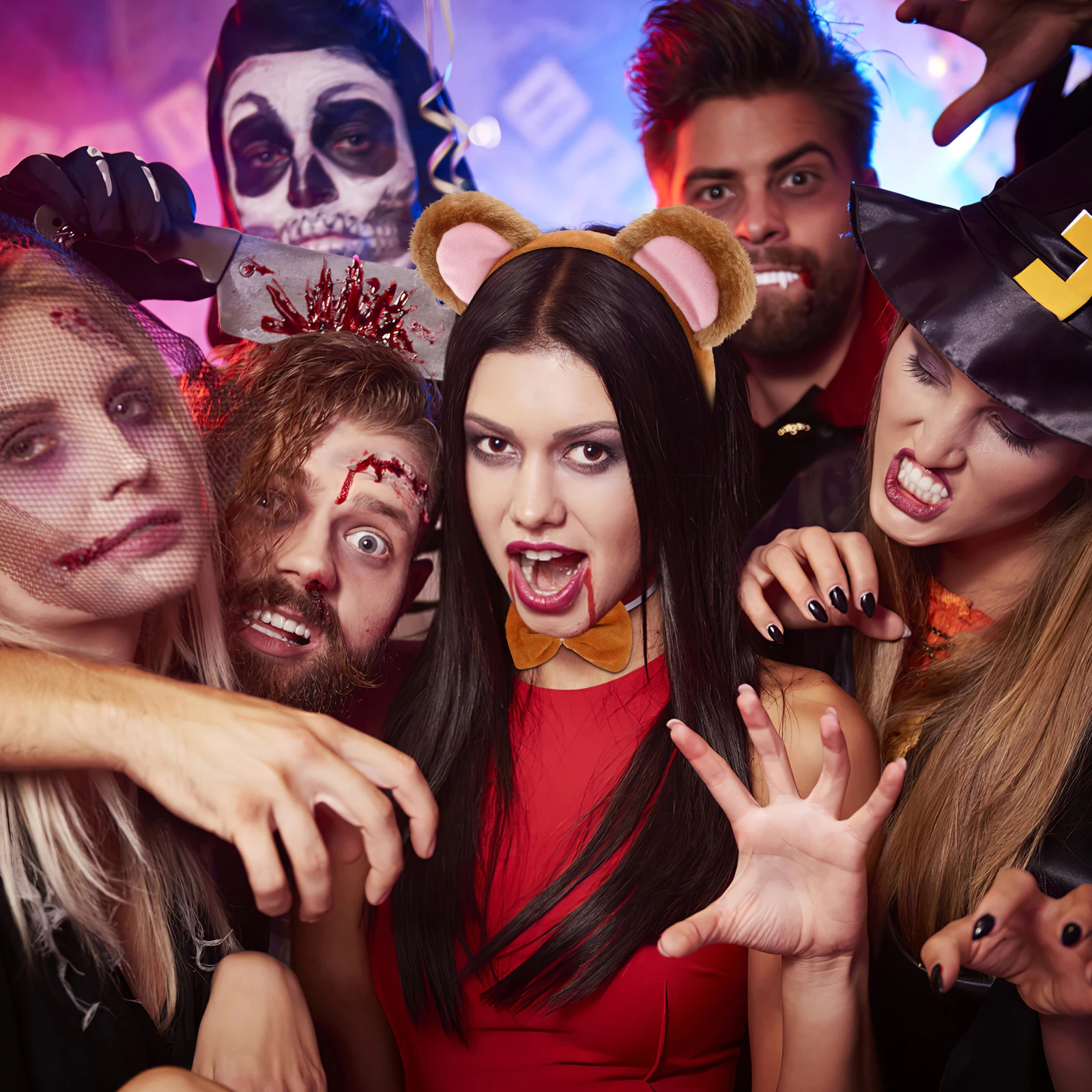 

3Pcs Anime Monkey Costume Set Headband Tail Ears Accessories for Halloween Celebrations