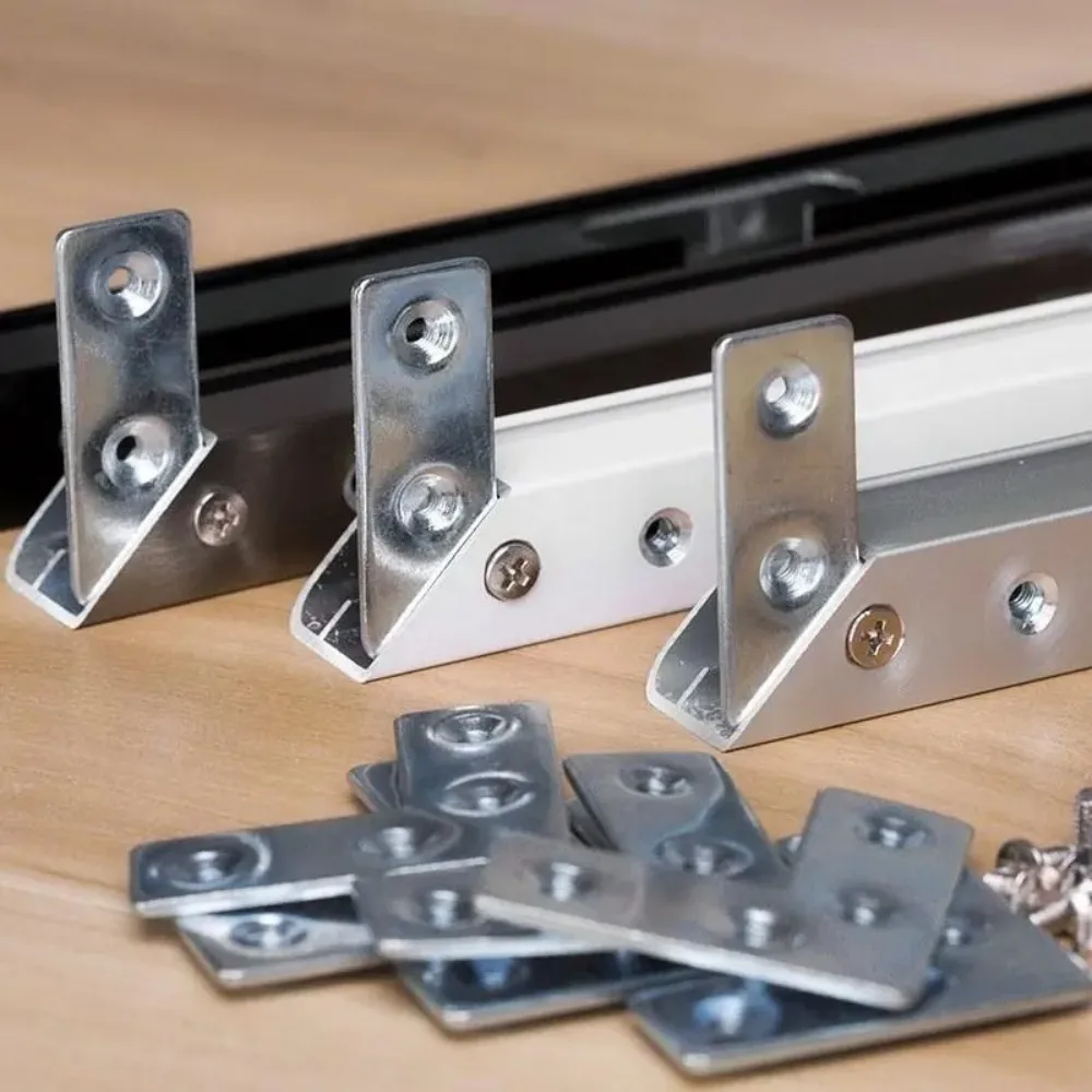 20pcs L-shape corner bracket Sheet metal bracket for bed frame wood joint flat metal angle fixing mounting brackets