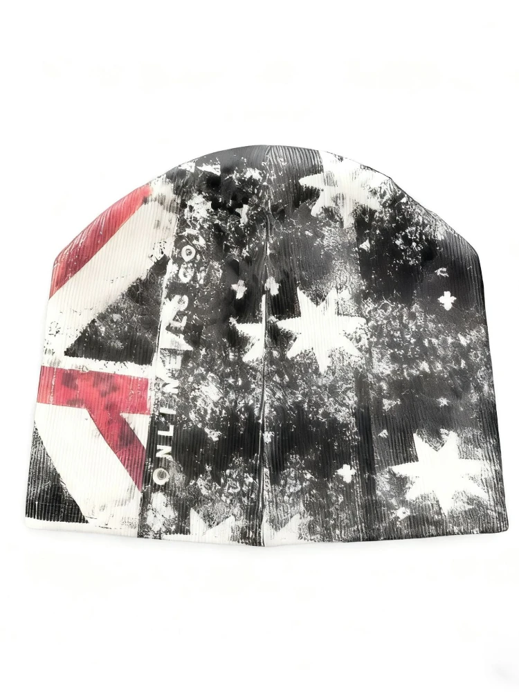 2000s Gothic Women's Winter Hat Emo Men's Caps Harajuku Punk Funny Hats Trend Print Vintage Cute Beanies Y2k Accessories Beanie