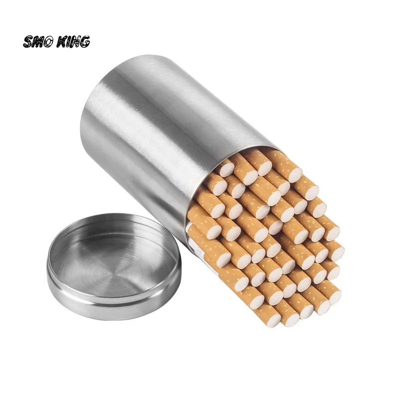 SMO Large Stainless Steel Capacity 50Pcs Cigarettes Jar Moisture-proof Moisture-proof Cigarrate Storages Case Smoking Accessorie