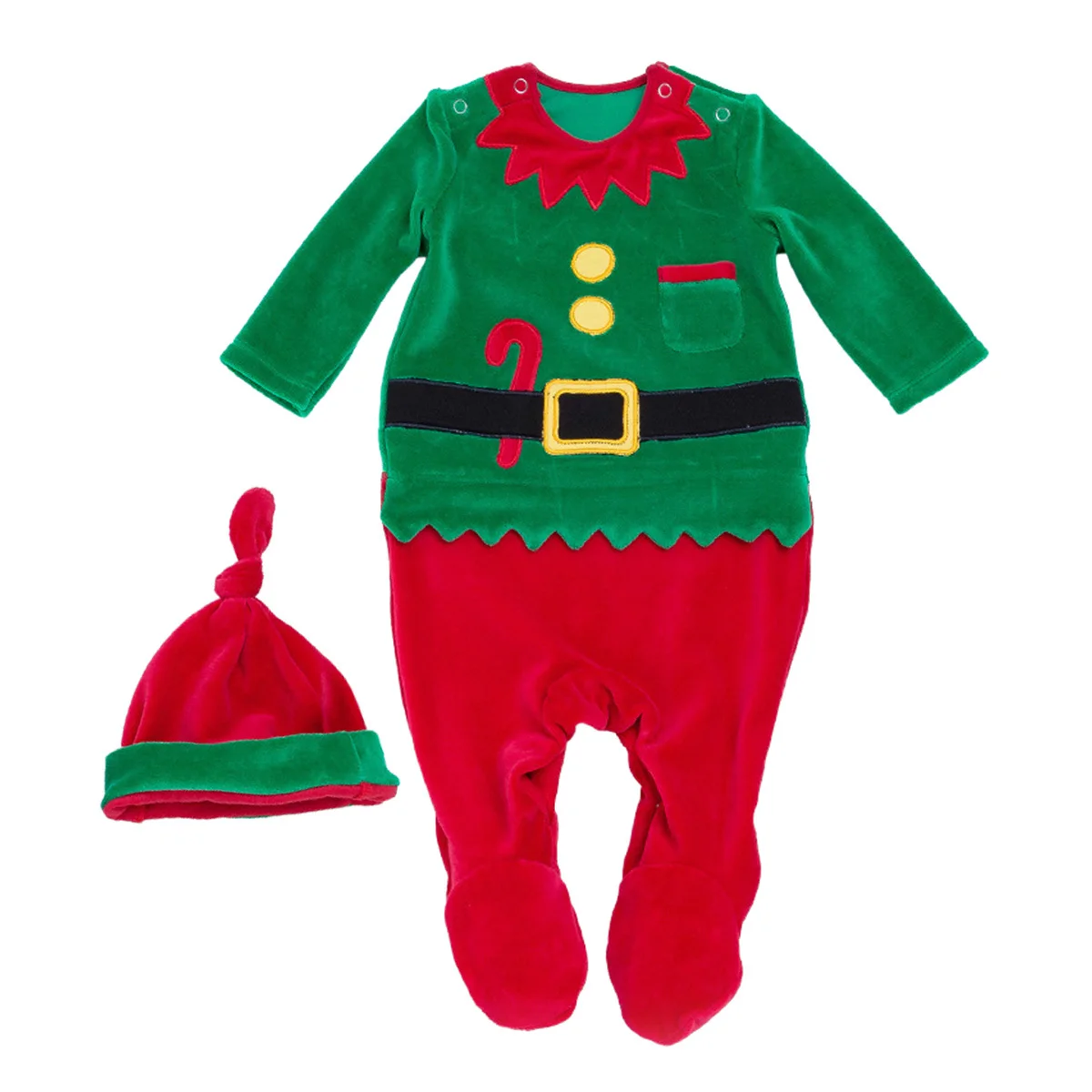 

12pcs Thickened Christmas Romper Jumpsuit 73 Baby Santa Claus Outfit Cotton Wearable Kids Party Homewear Costume