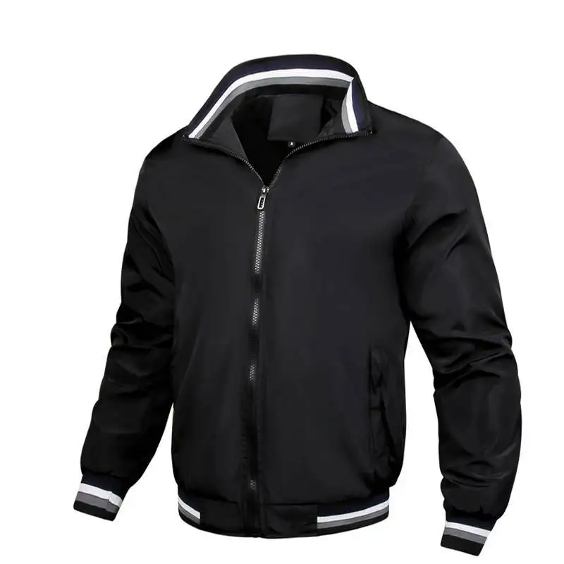 Spring Autumn Men's Color-coded Casual Trendy Loose Stand Collar Long Sleeve Simple Basic Loose Jackets Male Clothes Coats Tops