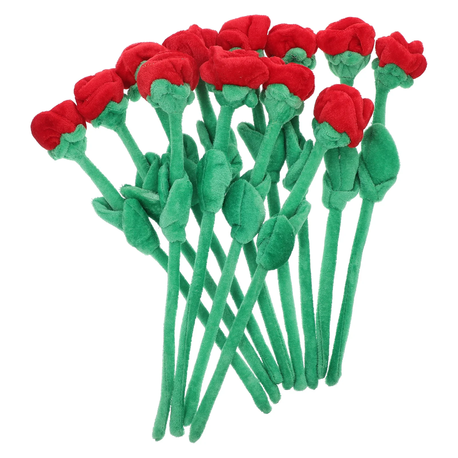 

12 Pcs Artificial Flower Plush Rose Baby Decoration Wedding Filled with down Cotton Fake Flowers Scene Layout Bouquet