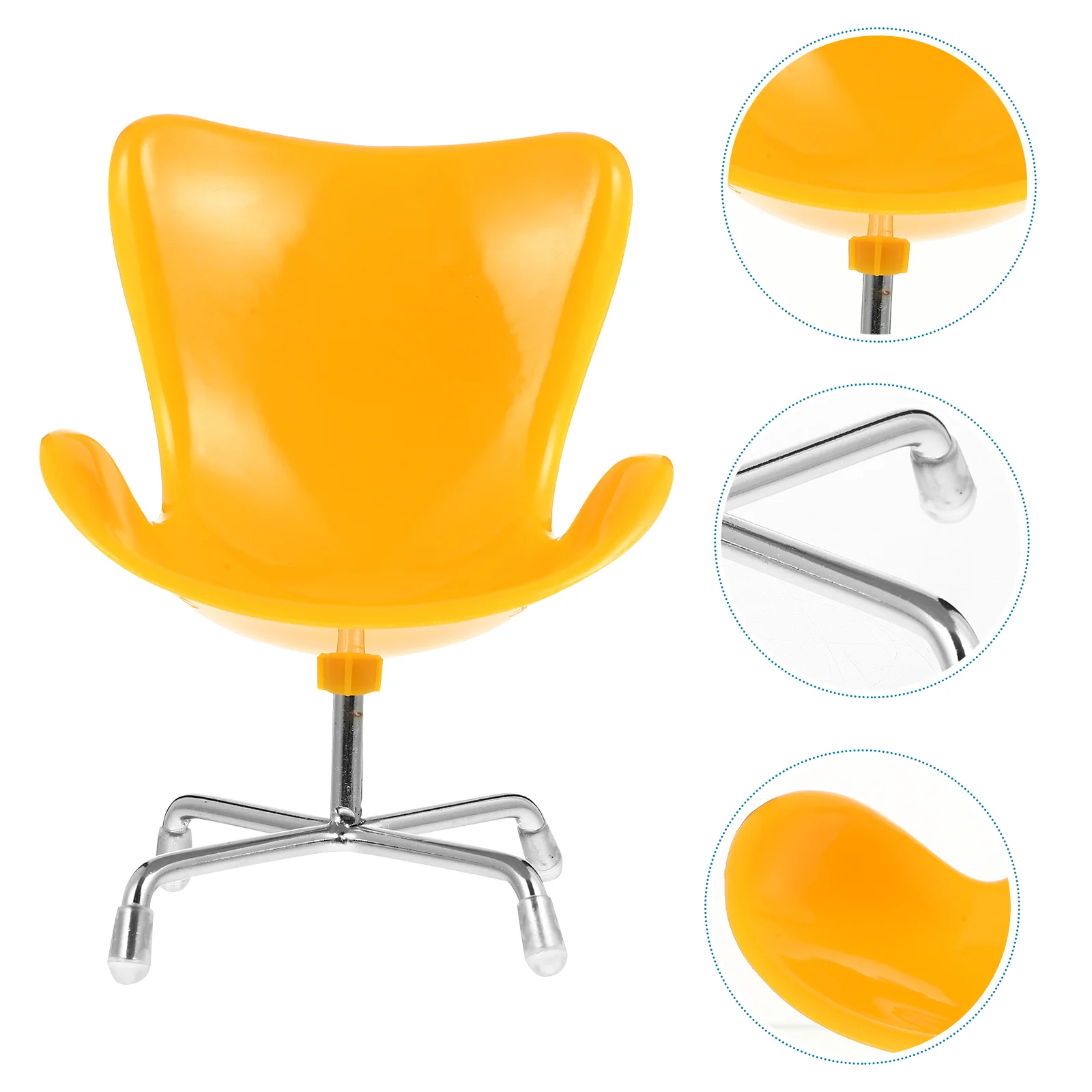 

High Chair Egg Armchair Mini House Decor Plastic Toy Furniture Accessory Miniature Yellow Kids Baby