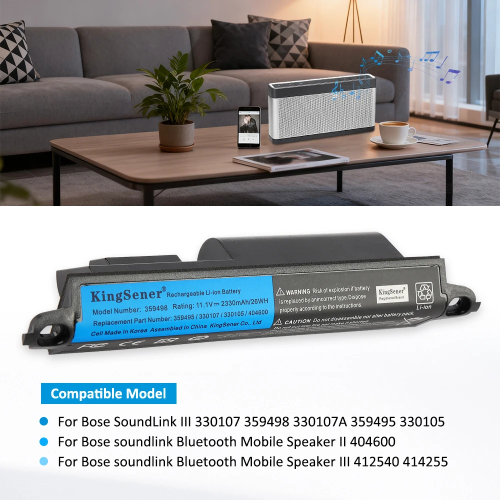 KingSener 359498 Battery For Bose SoundLink III 330107A 359495 330105 412540 414255 For soundlink Bluetooth Speaker II 404600