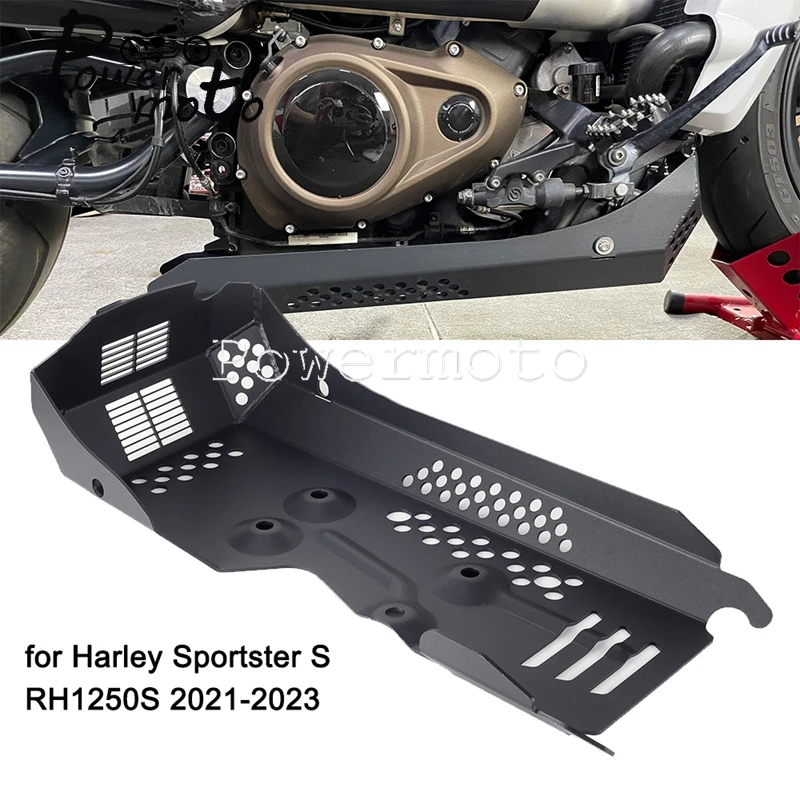 For Harley Sportster S RH1250S 2021-2023 Motorcycle Aluminum Thick Skid Chassis Engine Guard Skid Plate Belly Cover Protection