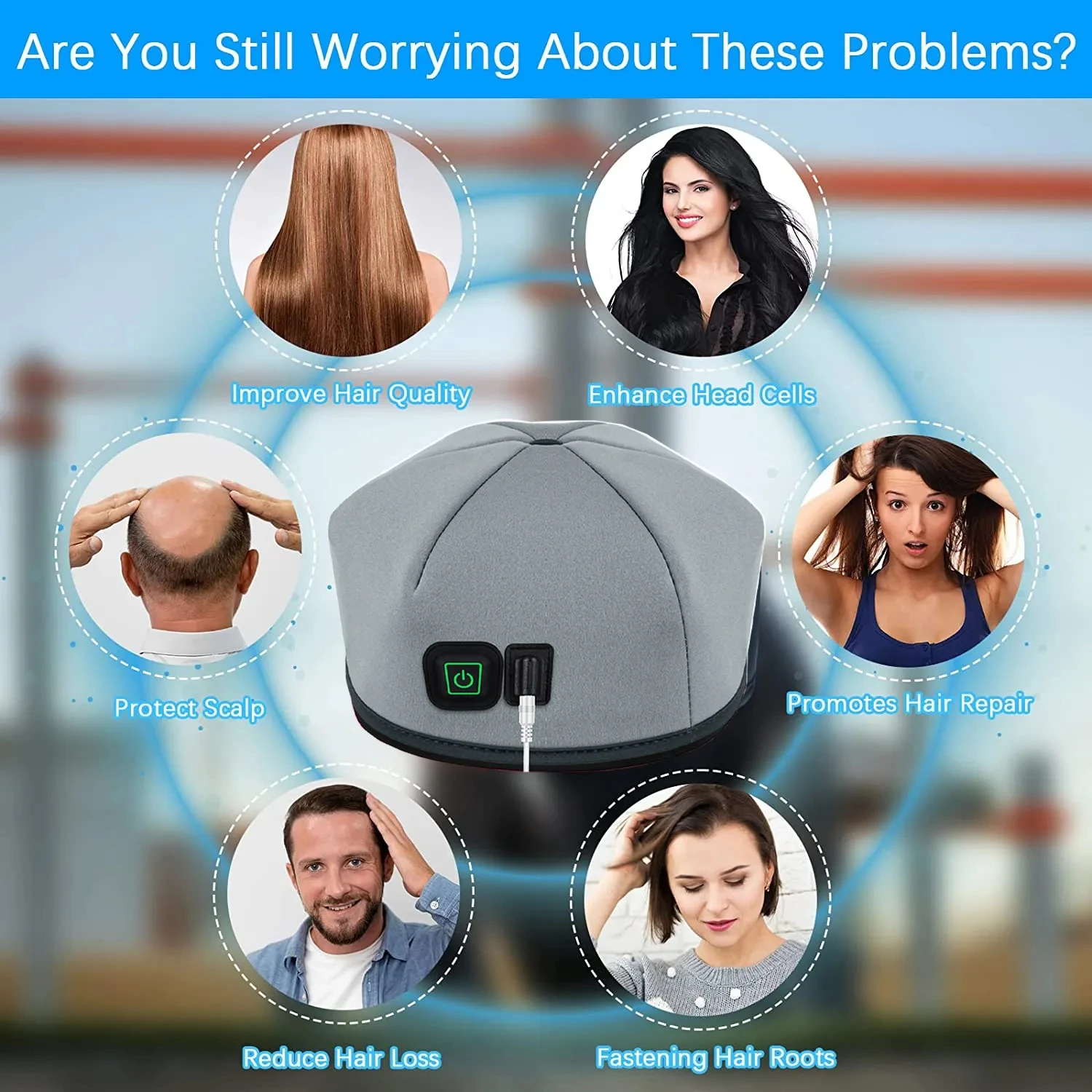 650nm 850nm Hair Growth Cap Anti-loss Hair Stress Relief Electric Scalp Massager Infrared Light Relaxation Threapy Led Helmet