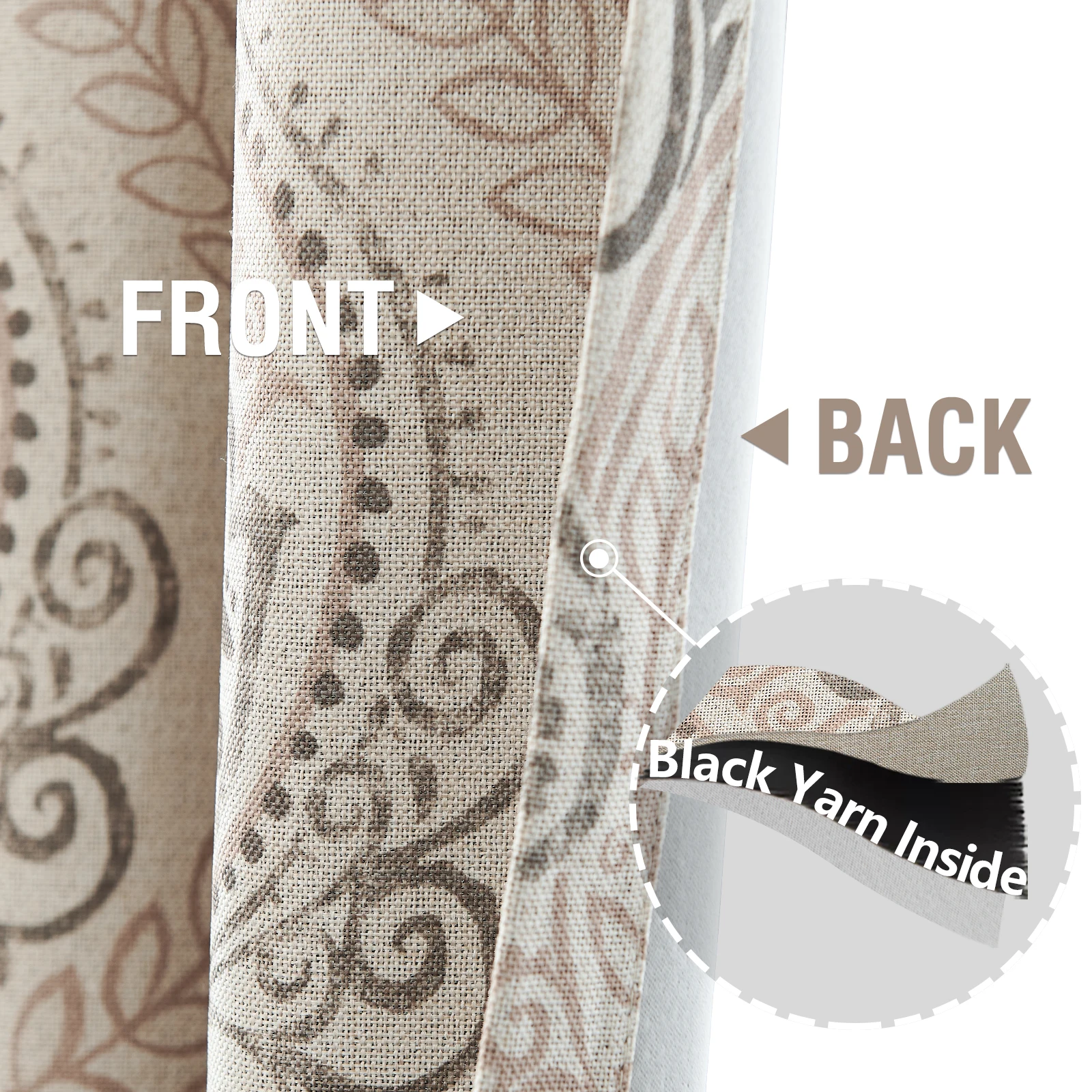 Gorden Tekstur Linen Jinchan untuk Ruang Tamu, Gorden Penggelap untuk Kamar Tidur, Perlindungan Privasi, Isolasi Termal