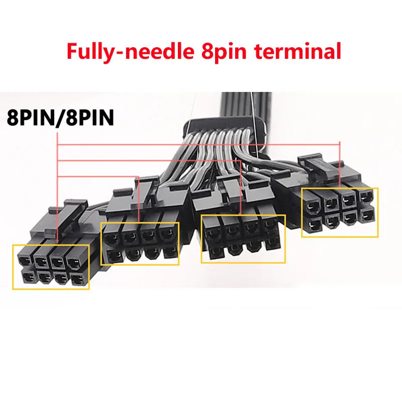 Fullly 8-pin terminal 4x8Pin to 90 Degree Angle 12VHPWR Connector 16Pin(12+4) Male Power Cord for Corsair modular Thermaltake