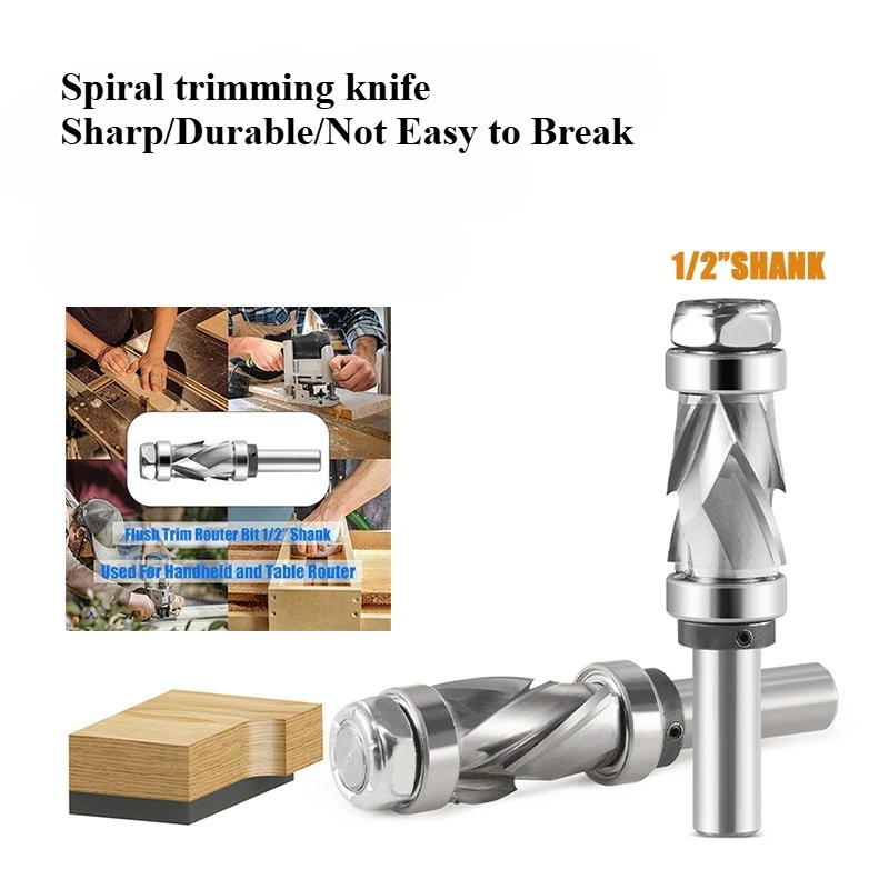 1pc Spiral Trimming Cutter Composite Integral Alloy Milling Cutter Engraving Composite Woodworking Milling Cutter