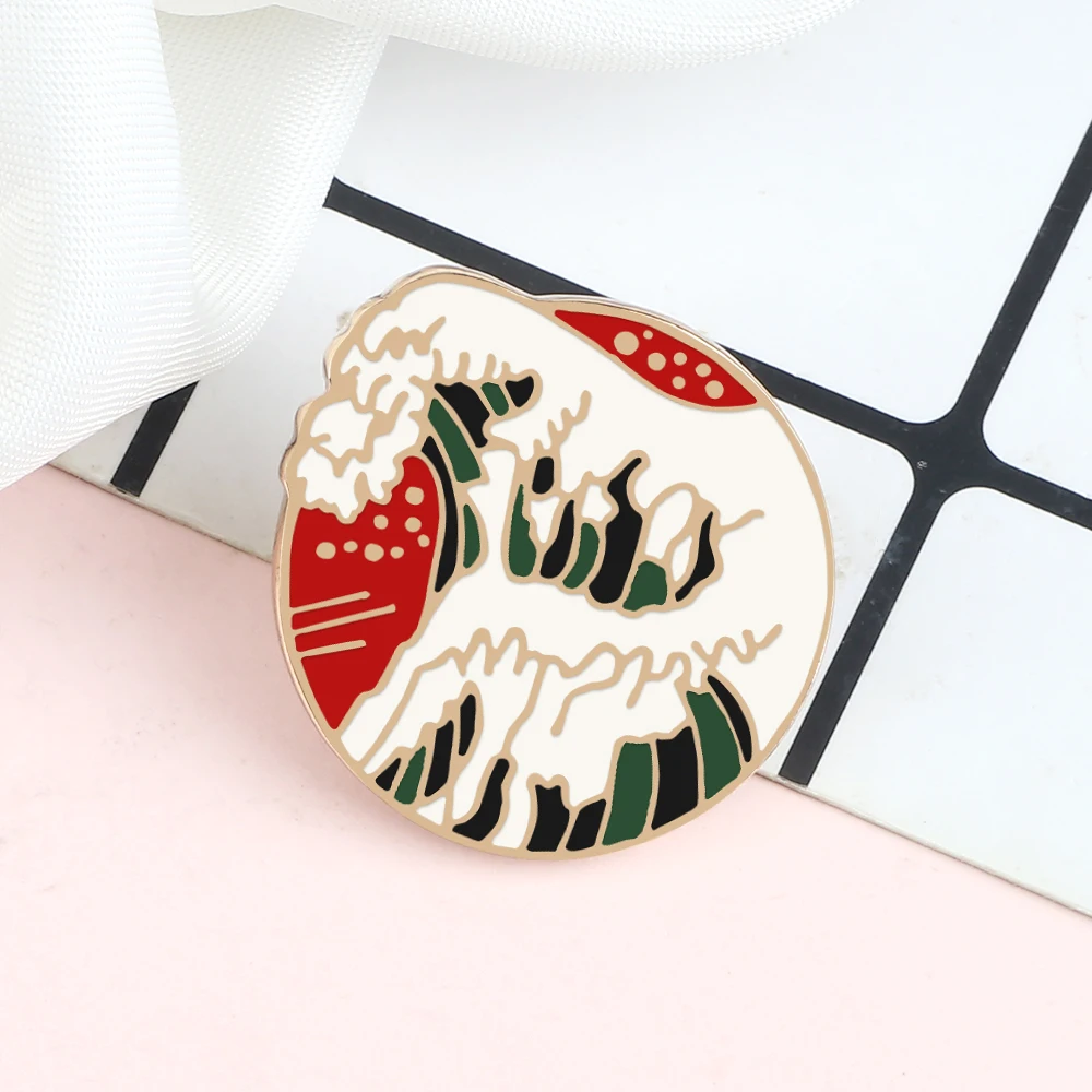 جميلة السماء الشمس القمر البحر موجة بركان المينا دبابيس موضة الجمال الطبيعي مشهد دبابيس معطف التلبيب دبوس شارات مجوهرات هدية #6