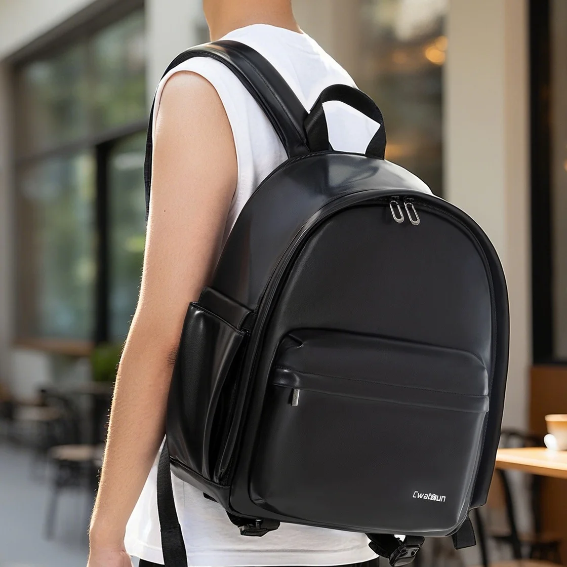 

leather Camera Backpack DSLR/SLR/Mirrorless Photography Camera Bag Waterproof camera Case with Tripod Holder& Laptop Compartment