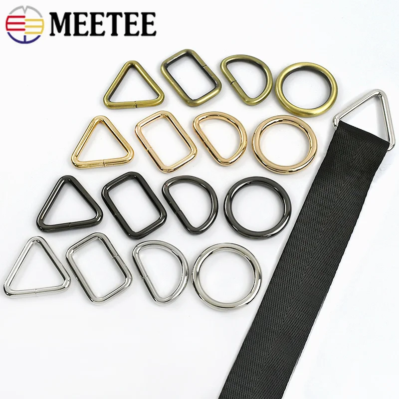 5Pcs Meetee 20-38mm Bag Strap Carabiner Rings Metal Buckles for Belt Keychain Hook Dog Collar Loop Buckle Webbing Hanger Clasp