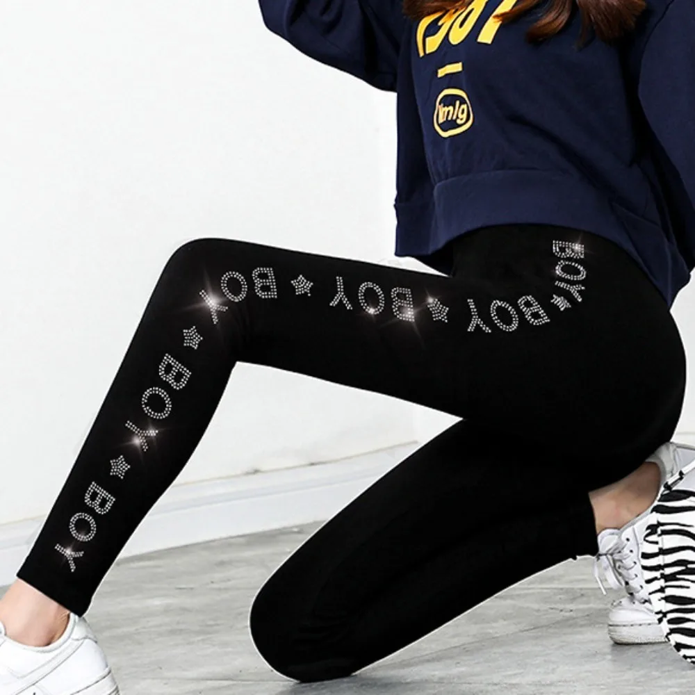 Bright Drill Glitter Leggings Super Elastic High Waist Leisure Glitter Pant Harem Pants Thicken Diamonds Glitter Pants