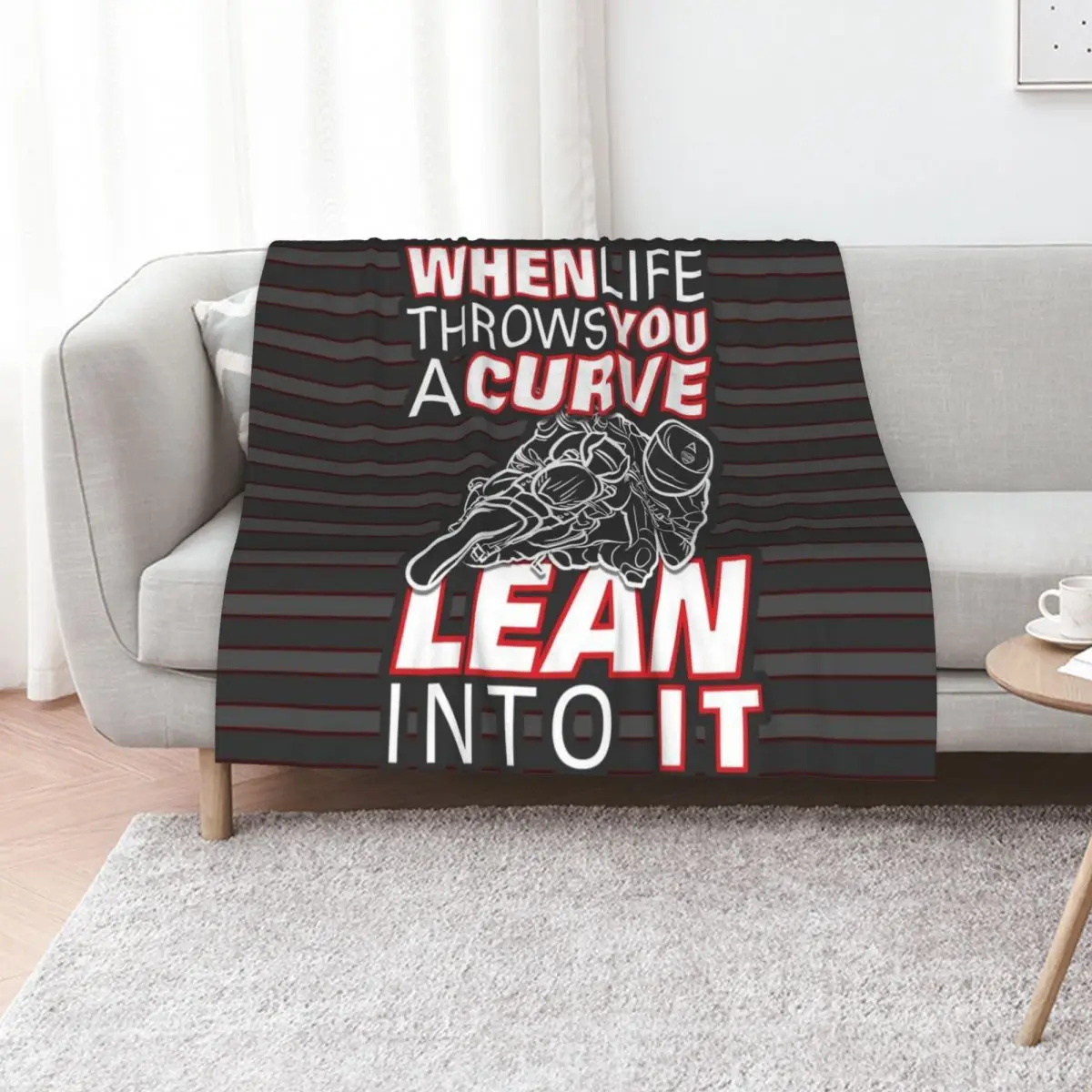 When life throws you a curve lean into it - First Edition - Life Quotes Throw Blanket Thin Retros Blankets