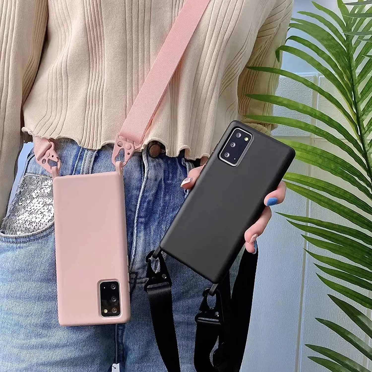 1.6M Crossbody Necklace Rope Cell Phone Case for iPhone 15 16 Pro 13 12 14 Pro XS MAX XR Lanyard Silicone Neck Strap Cover Tape
