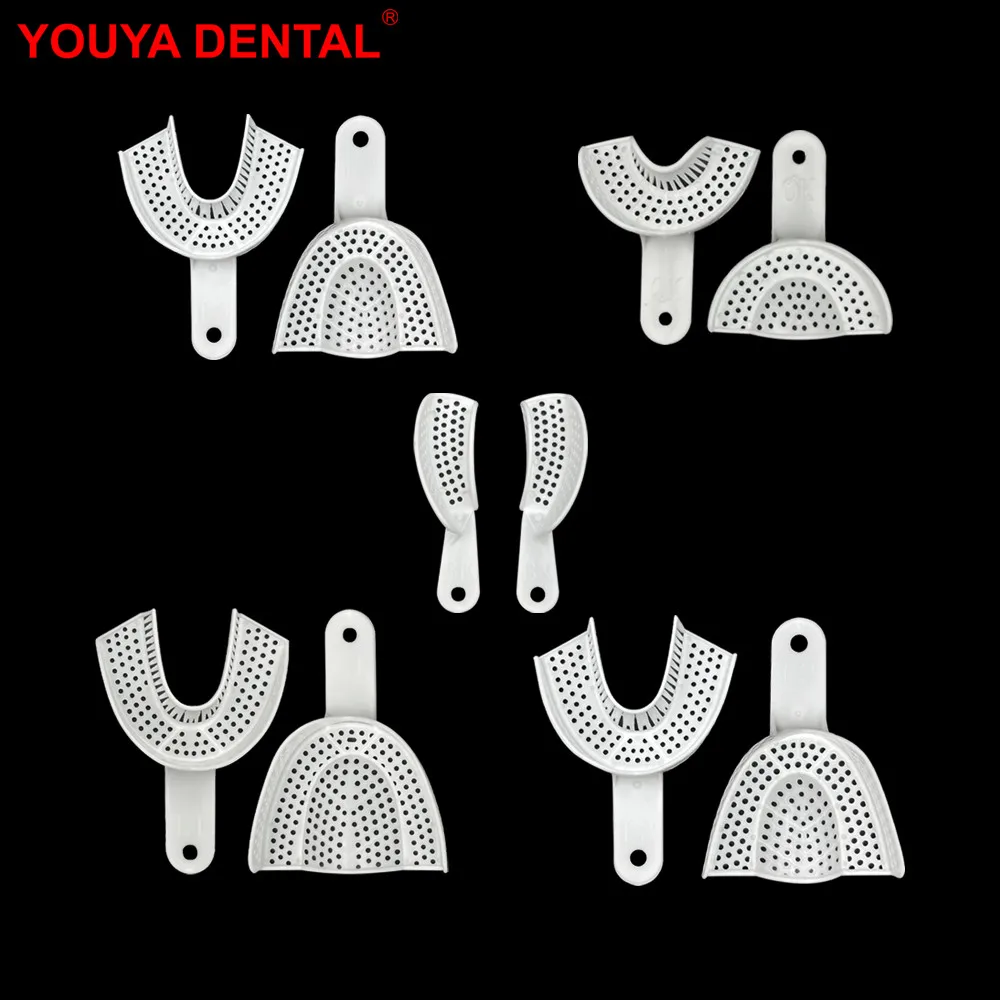 2pcs/Set Orthodontic Plastic Impression Tray Dental Teeth Holder Upper And Lower Dentistry Lab Material Dentist Oral Care Tools