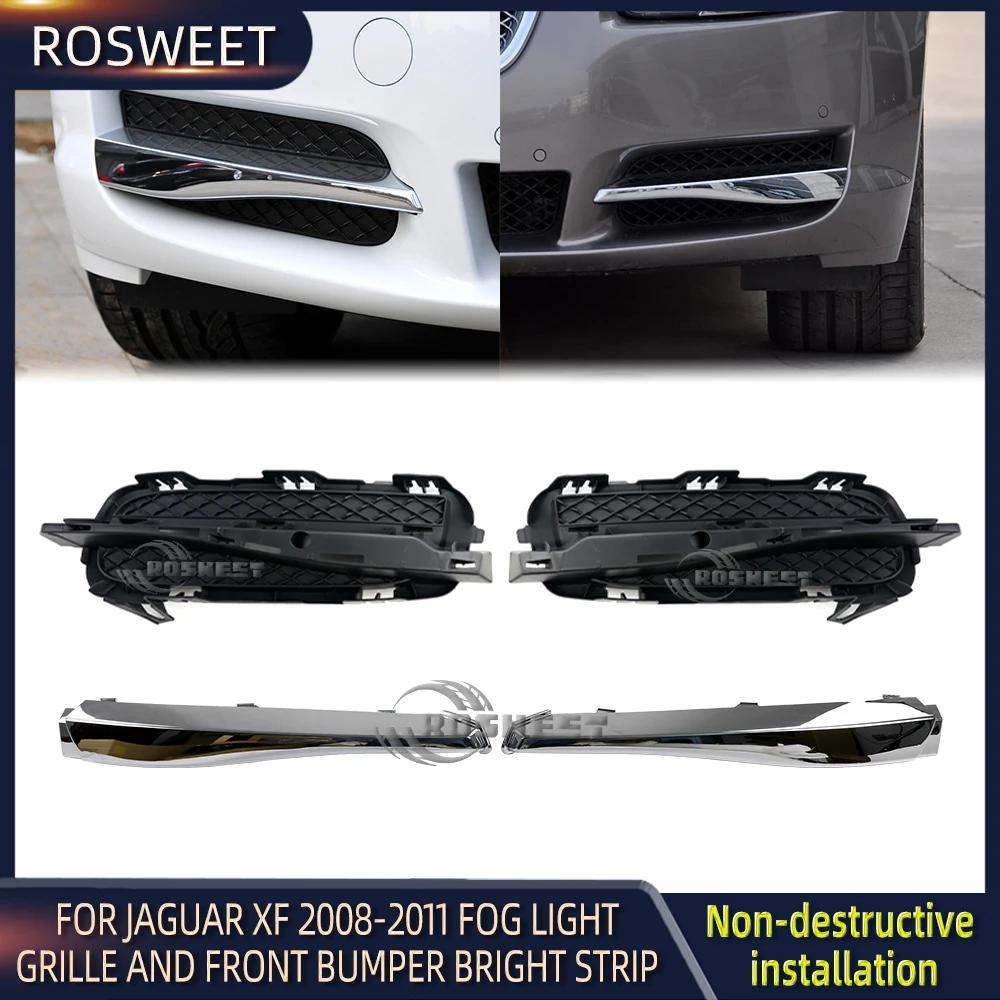 

Front Bumper Fog Lamp Grille C2Z14852/Fog Lights Molding Trim Strip C2Z3847 For Jaguar XF 2008 2009 2010 2011 Car Accessories