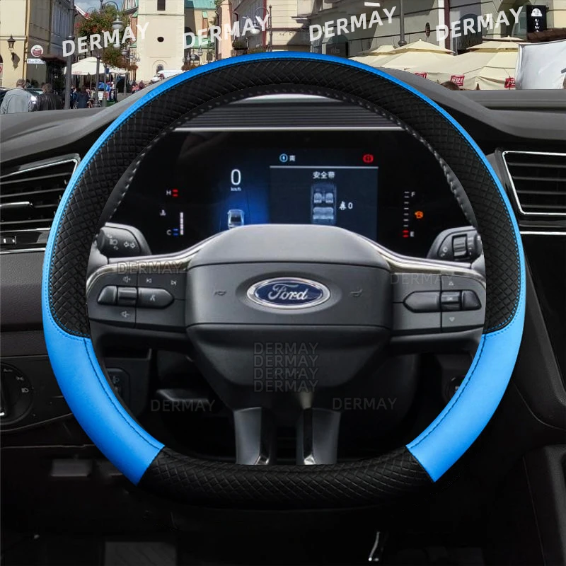 for Ford Mondeo MK5 V 2022 2023 DERMAY Car Steering Wheel Cover 9 Colors PU Leather Non-slip Auto Accessories Fast Shipping