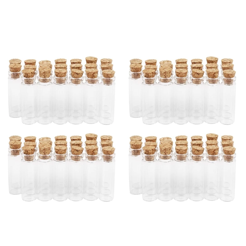 

80Pcs 11X32mm Tiny Mini Empty Clear Cork Glass Bottles Vials 2Ml