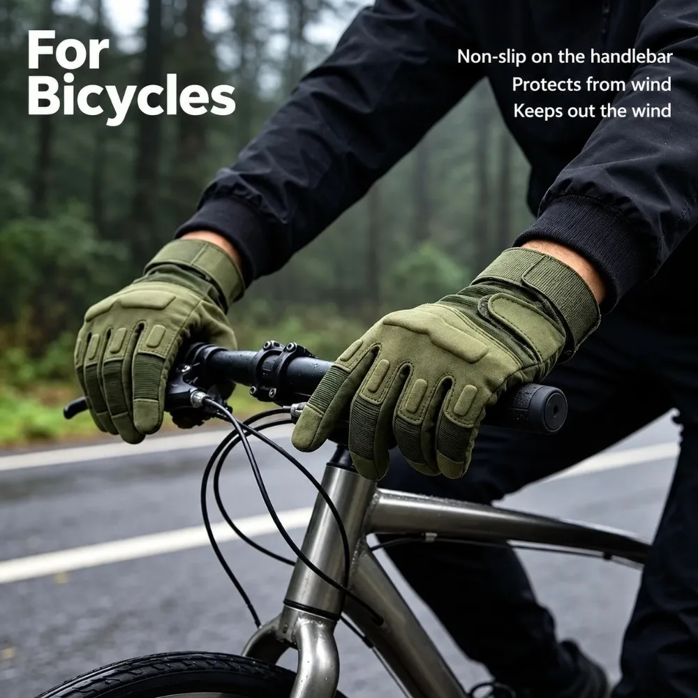 Durable Wear Resistant Full Finger Gloves Anti Slip Protective Cycling Gloves Hard Knuckle Outdoor Sports Gloves Shooting