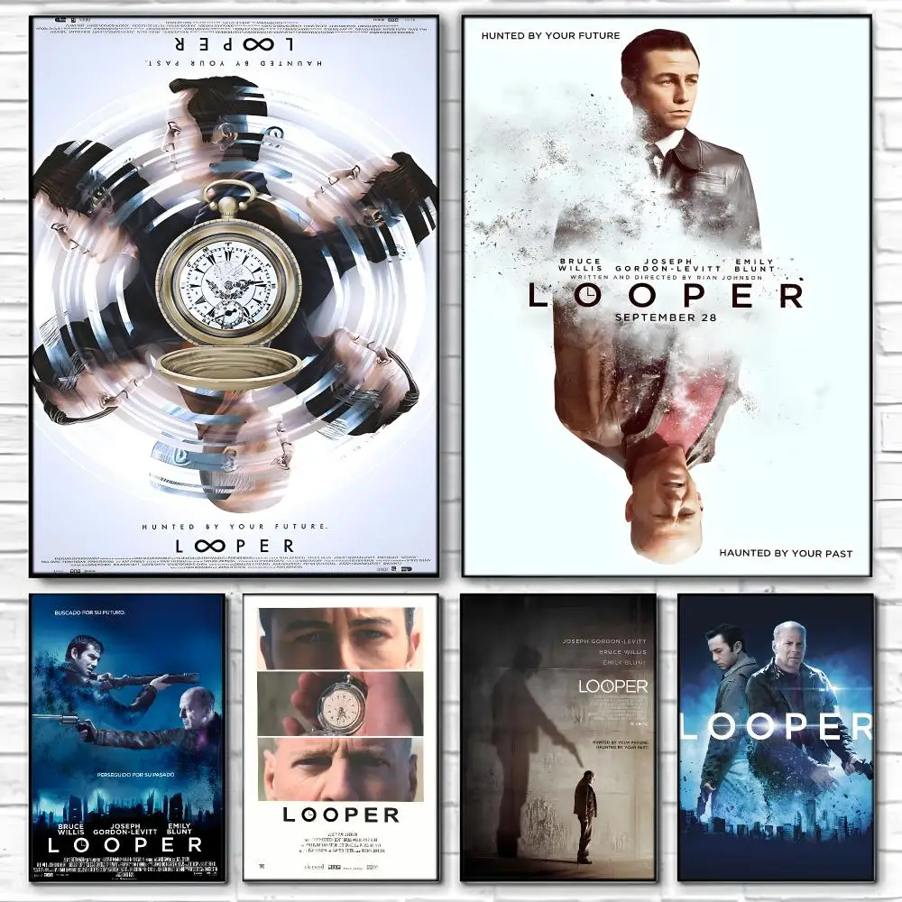 Time Loop Movie L-Looper Poster  High-definition Art Sticker Self Adhesive Waterproof Home Decoration