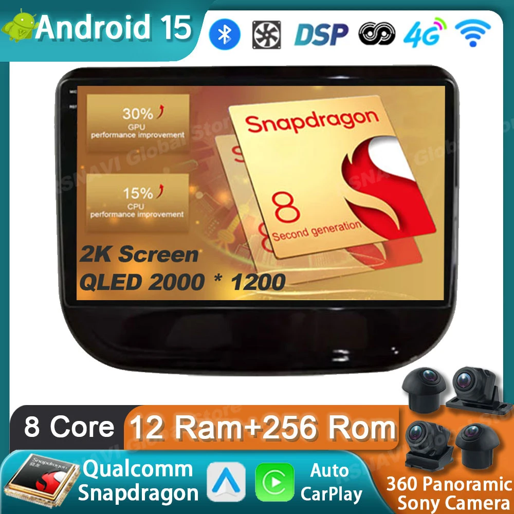 Rádio do carro android 15 para changan chana cs55 gps carplay reprodutor multimídia navegação estéreo auto dsp bt 2din unidade principal áudio dvd