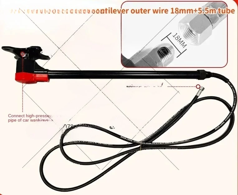 Retractable High Pressure Car Wash Cantilever 360 Degrees Retractable Swing Arm Auto Repair and Beauty Equipment Rocker Arm