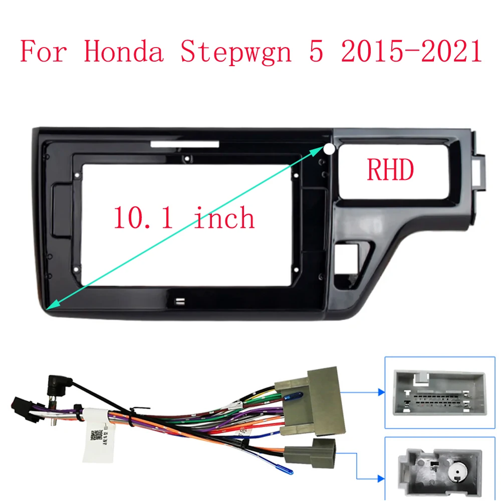 Car Radio Fascias Frame Honda Stepwgn 5 RP 2015-2021 10 inch 2DIN Stereo Panel Wiring Harness Power Cable Adapter Canbus Decoder