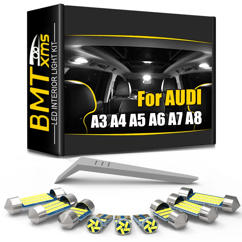

Комплект внутреннего освещения BMTxms Canbus для Audi A3 8L 8V 8P A4 B5 B6 B7 B8 A5 8TA 8T3 A6 C5 C6 C7 A7 A8 Sedan Avant 1996-2021 Светодиодная лампа