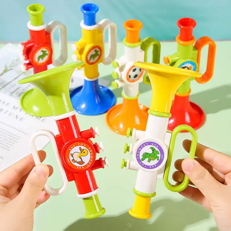 1PC ミニベビートランペットおもちゃ子供早期モンテッソーリ教育玩具カラフルな楽器ゲーム子供のためのギフトホーンおもちゃ