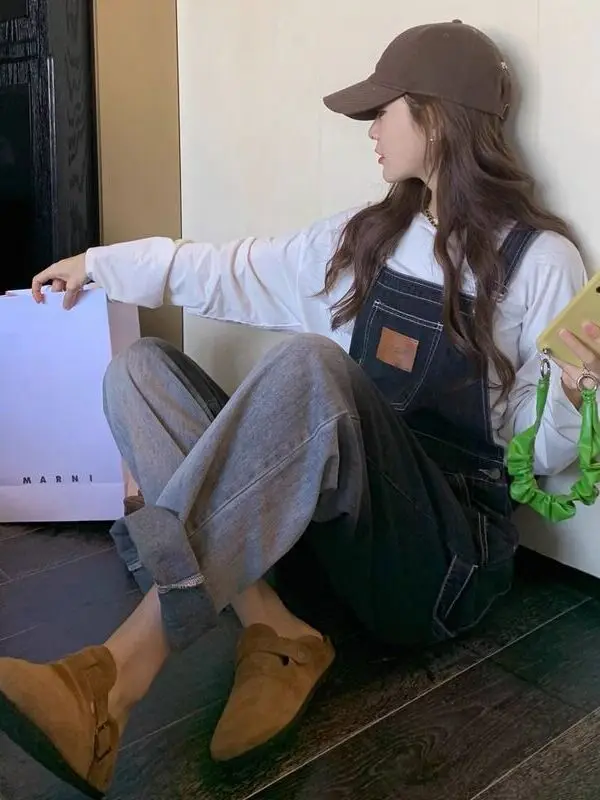 

Anti-Aging adient Color Blo Denim Overalls Women's Spring Autumn New plus Size Slimming One-Piece Pants for plus Size Women
