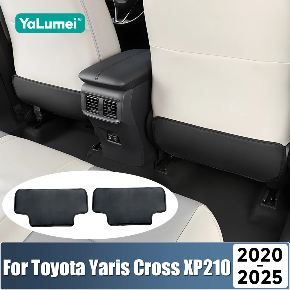 

For Toyota Yaris Cross XP210 2020 2021 2022 2023 2024 2025 Hybrid 2PCS PU Leather Car Seat Back Anti-Kick Cushion Pad Accessorie