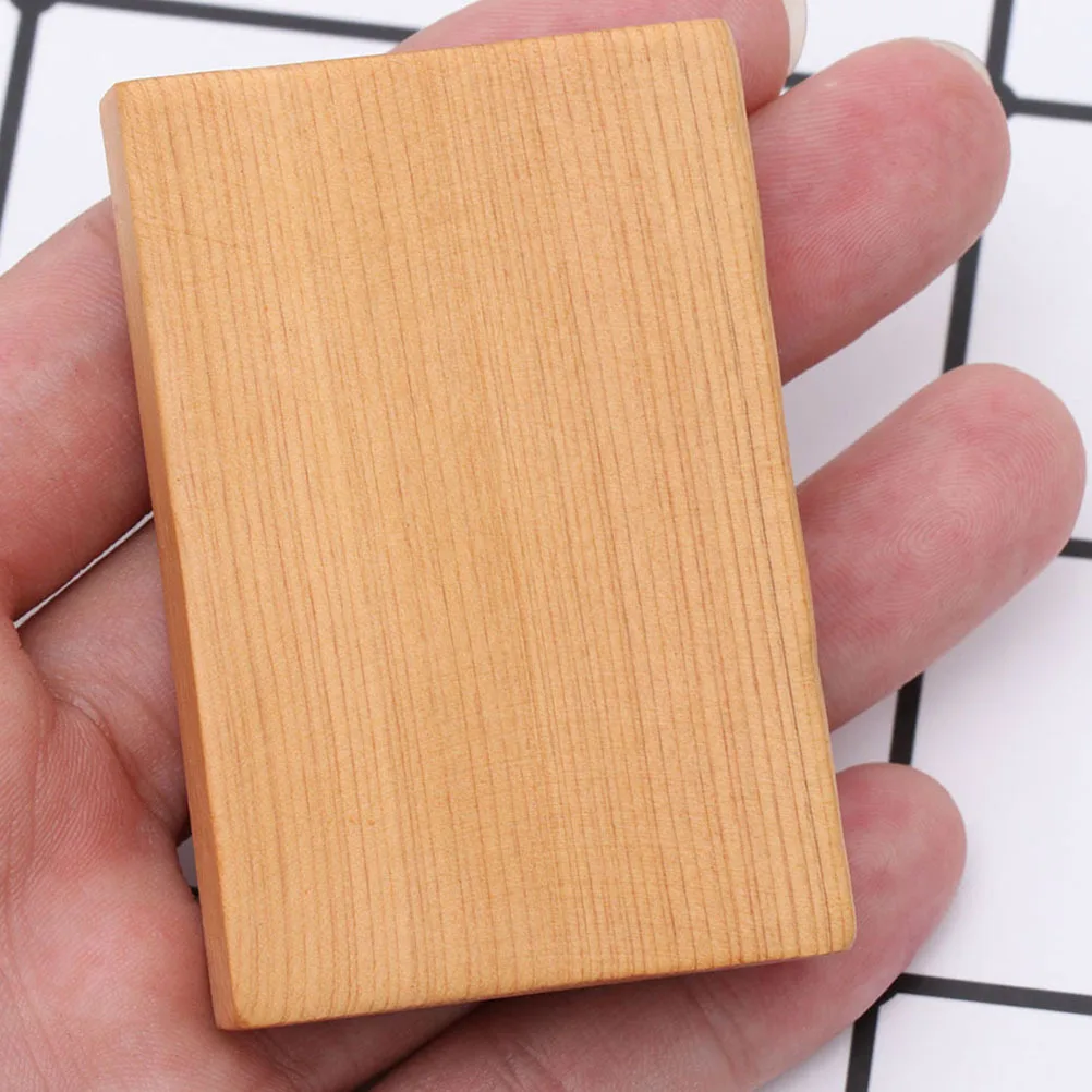 

3pcs Rectangular Block Unfinished Solid Wood Craft Material For Diy Painting Carving Jewelry Pendant Kids Adults Teachers