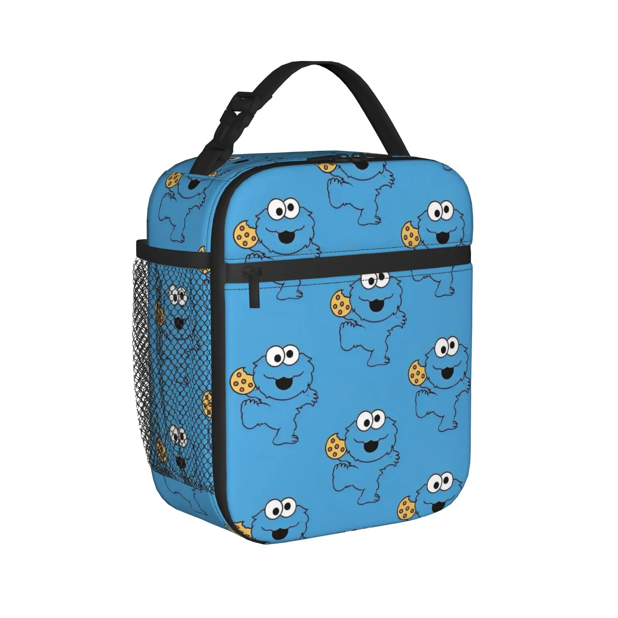 Cookies Blue Monsters Insulated Lunch Bag for Men Women Cartoon Storage Food Box Reusable Thermal Cooler Lunch Boxes For Work