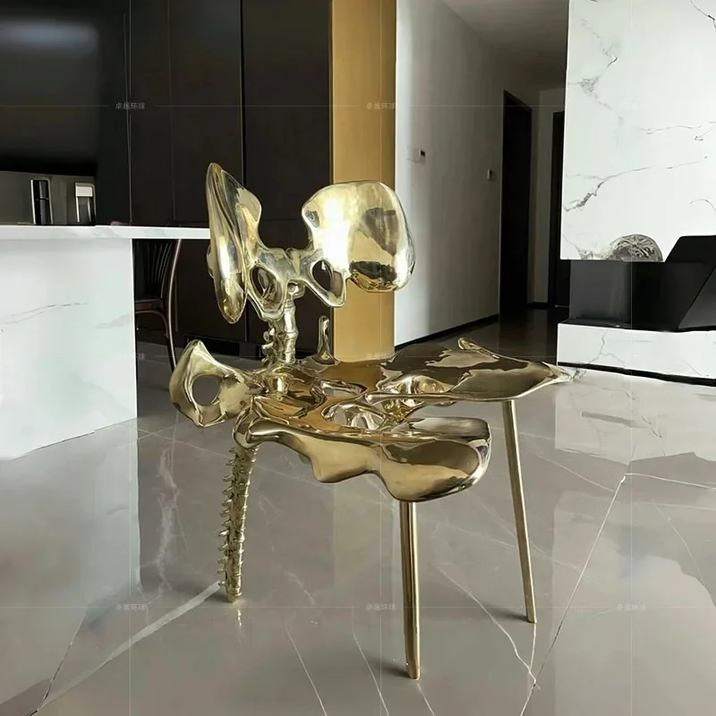 

Luxury High-End Art Dining Chair - Creative Special-Shaped Bar Chair for Home Use
