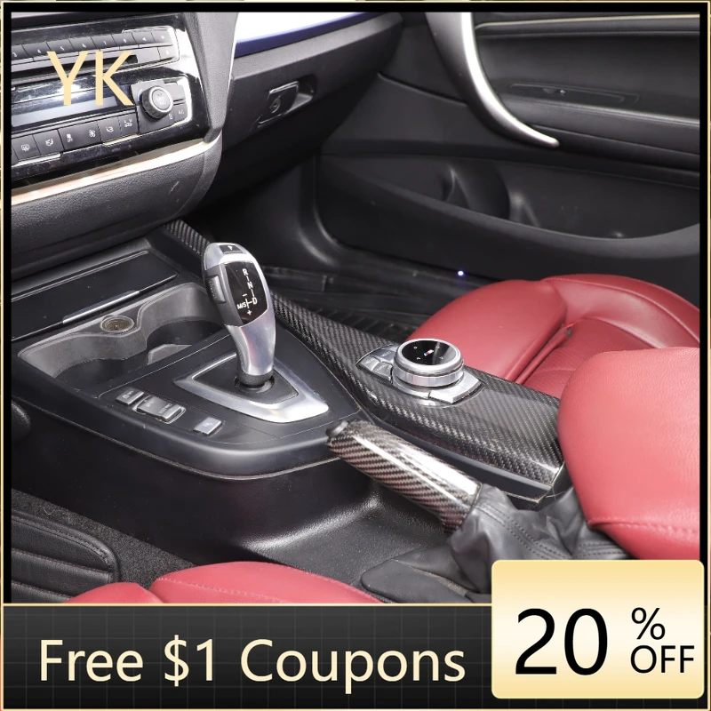 

Real Carbon Fiber Car Multimedia Knob Panel Cover Trim For BMW 1 2 Series F20 F21 F22 2012-2018 Interior Car Accessories LHD