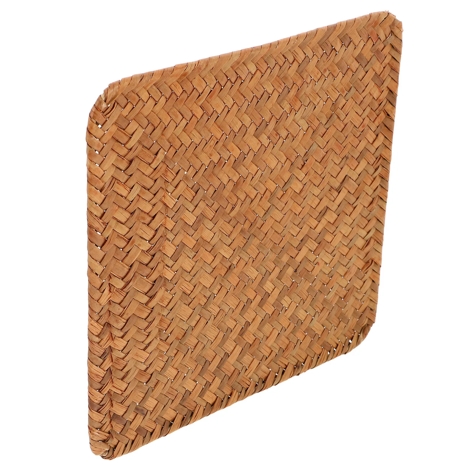 

1pcs Seagrass Placemats 20X20 Cm Woven Square Rattan Table Mats Non-Slip Heat Insulating Dining Coffee Table Mat Retro Home