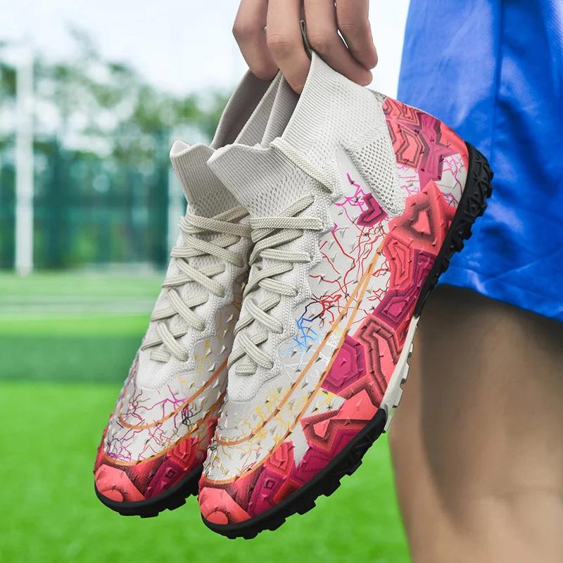 

Мужские футбольные бутсы, износостойкие тренировочные сверхлегкие футбольные бутсы, мужские дышащие мягкие спортивные бутсы на шнуровке с длинными шипами