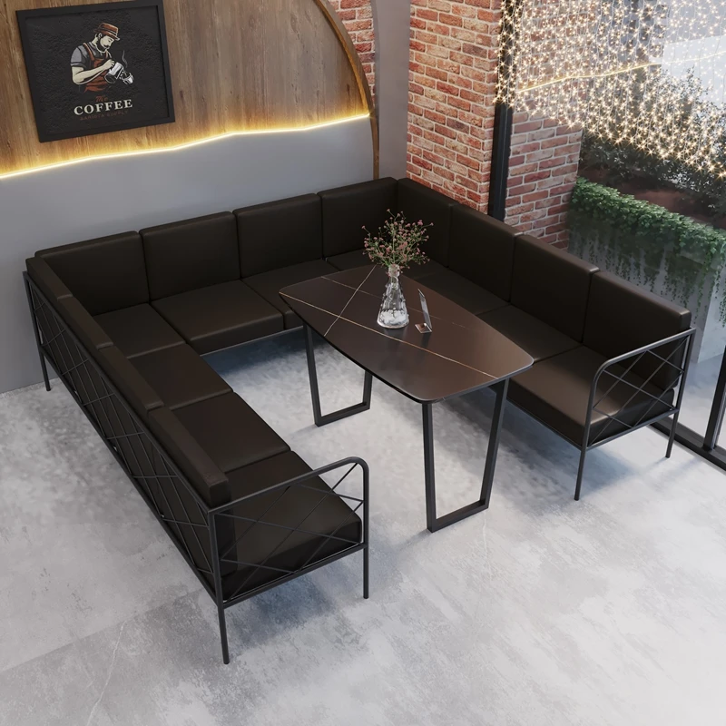 

#Commercial Restaurant Furniture Indoor Sectional Sofa U L Shape Restaurant Booths Table And Chair