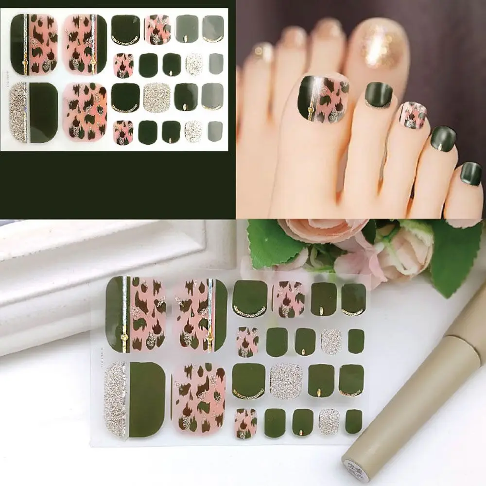 Belleza y salud uñas postizas raya cubierta completa calcomanías autoadhesivas para manicura pegatinas para uñas de los pies decoraciones para pies estilo fresco