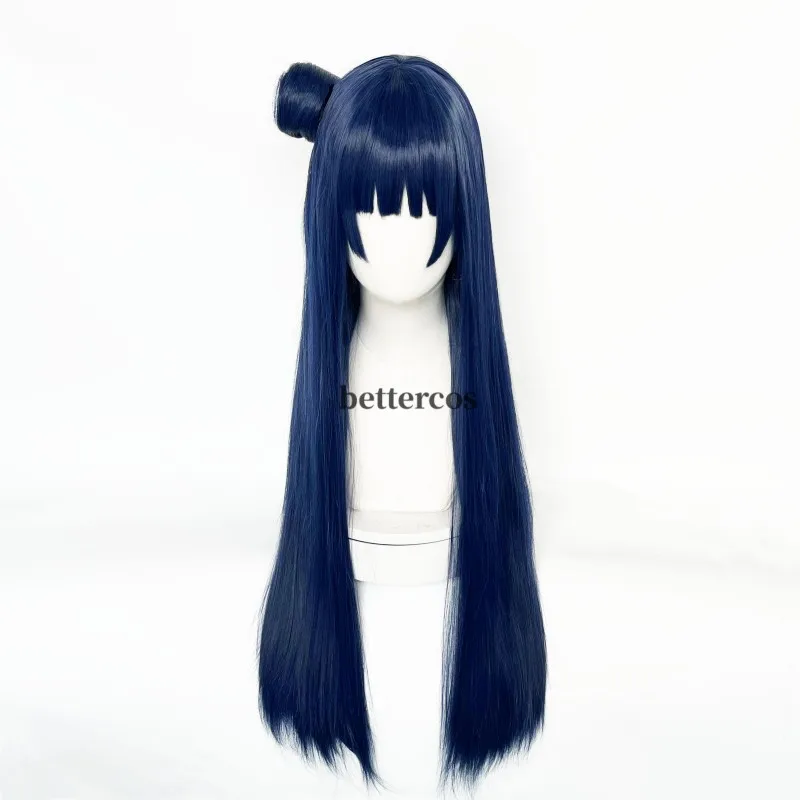 Tsushima Yoshiko Wig Love Live Sunshine Cosplay Wig Dark Blue Synthetic Hair Heat Resistant Synthetic Costume Free Wig Cap