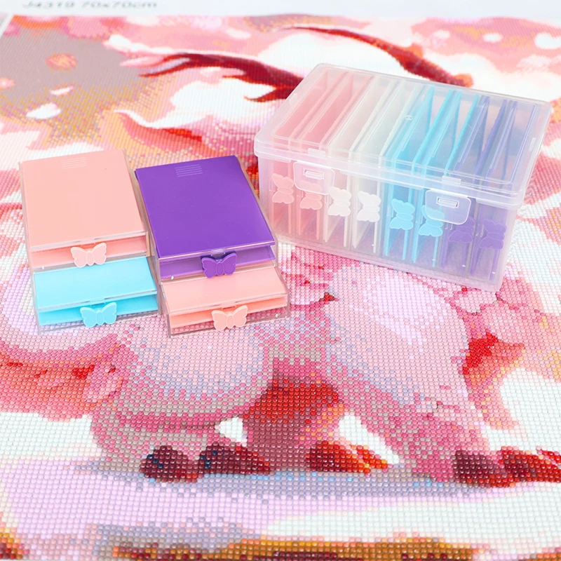 DIY Diamond Painting Kit With Flip Tray, Point Drill Tool, Funnel, And Lid - Plastic Embroidery Accessory Set